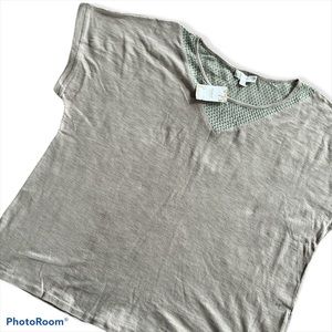 NWT WEEKEND SUZANNE BETRO BEIGE TAN 100% COTTON TOP, SIZE 4X